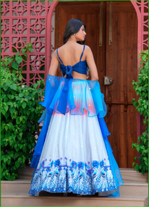 ชุดเครื่องหอมฟิวชั่นสวนจากแสงจันทร์ชุด lehenga แต่งสวนแบบดั้งเดิมพร้อมชุด lehenga choli - Product Image 5