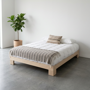 Solid Wood Platform <b>Bed</b> Frame Full Size With Storage Drawers Minimalist Design Pine Wood Bedroom Furniture - Product Image 4