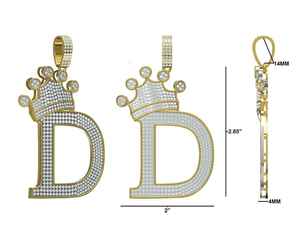 Colgante Personalizado con Inicial, Plata 925, Moissanita VVS, Corte Brillante Redondo, Colgante de Lujo con Nombre y Logotipo Personalizados - Product Image 1