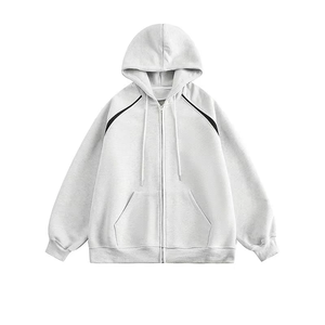 Sweat à capuche pour homme de haute qualité 100% coton, style streetwear surdimensionné avec design à franges - Product Image 4