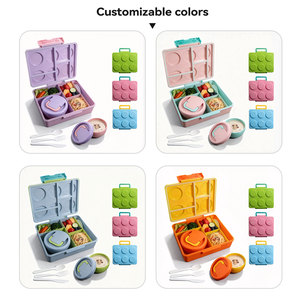 Boîte à lunch créative style blocs de construction 1900 ml, boîte bento en plastique multi-compartiments, récipient alimentaire anti-fuite, ODM OEM - Product Image 4
