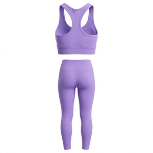 Ensemble soutien-gorge de sport dos nageur et leggings pour femme, couleur personnalisable, maintien élevé, sans armatures, respirant, tricoté - Product Image 2