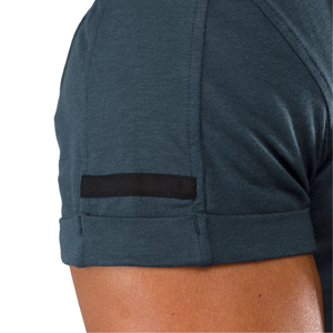 T-shirt de sport pour homme à manches courtes, bleu marine, confortable et élégant, vêtement de sport décontracté de haute qualité pour la gym, vente en gros - Product Image 5