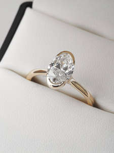 Anillos de Boda de Oro Sólido de 10K/14K/18K con Diamantes Cultivados en Laboratorio, Diseño Personalizado, Corte Ovalado, Joyería Fina, Anillo de Compromiso de Oro con Diamantes de Laboratorio - Product Image 4