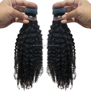 Extensiones de Cabello Humano Remy con Adhesivo, Color Natural Rizado, 100% Cabello Humano Original de Indonesia - Product Image 1