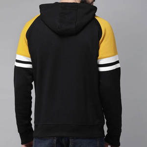 Mens Raglan Sleeve Pullover Hoodie, Contrast Color Casual Hooded <b>Top</b> - Product Image 4