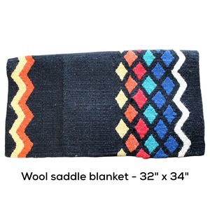 Manta de Silla de Montar Western de Lana 32x34 con Absorción de Impactos y Diseño Navajo Turquesa Antideslizante, Envío Rápido desde EE. UU. con Envío Gratuito - Product Image 5