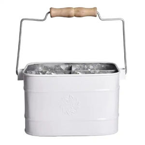 Organisateur de couverts en métal galvanisé à succès avec poignée en bois, 4 compartiments pour comptoir de cuisine - Product Image 6