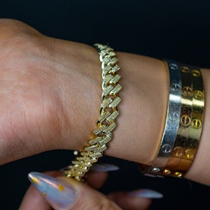 Luxury IGI Certified Iced Lab Grown Diamond Cuban Link Chain <b>Bracelet</b> 10K 14K Gold Plated Hip Hop Style Unisex D VINS JEWELS - Product Image 5