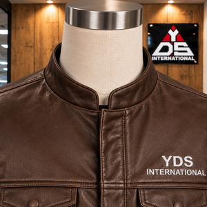 Custom <b>Men's</b> Comfort Fit Leather <b>Vest</b> Stand Collar Zipper Front Pockets Moto Biker Style Premium Leather <b>For</b> <b>Men</b> Custom Apparel - Product Image 4