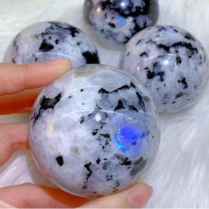 Venta al por mayor mejor calidad Arco Iris piedra lunar cristal orgonita esfera energía orgón esferas bola al por mayor orgona esfera para la venta - Product Image 2