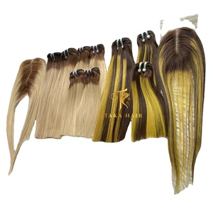 Extensions de cheveux humains vietnamiens 100% naturels à pointe plate, lisses comme des baguettes, couleur piano, provenant d'un seul donneur, en bande adhésive, lot d'extensions de cheveux. - Product Image 3