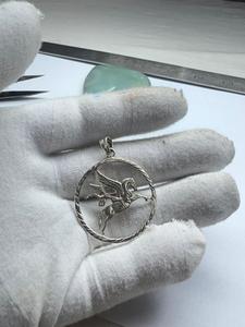 Collar con Colgante de Plata de Ley 925 con Diseño de Caballo Alado Mítico Pegaso, con Engaste de Bisel, para Boda, Joyería de Lujo - Product Image 3