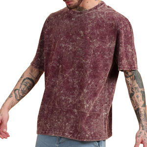 เสื้อยืดลายวินเทจแบบย้อมสีเอซิด ขายส่งสำหรับผู้ชาย ผ้าฝ้าย 100% สวมใส่สบาย ทรงโอเวอร์ไซส์ - Product Image 1