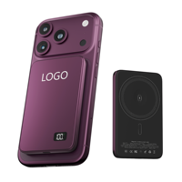 Batterie externe magnétique de voyage F20 5000mAh 8mm ultra-mince avec charge sans fil Type-C