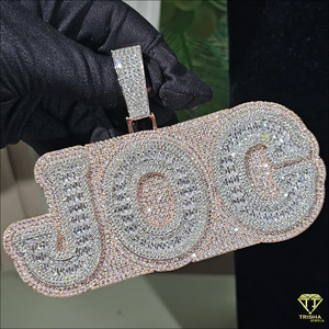 Collier pendentif de luxe « <span class=keywords><strong>JANO</strong></span> » entièrement serti de diamants de laboratoire, bijoux hip-hop pour hommes et femmes - Product Image 6