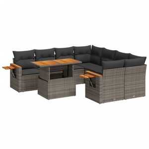 Set Divano da Giardino Grigio con Cuscini, Resistente ai Raggi UV, in Rattan PE, Arredamento da Esterno dal Design Contemporaneo, Sedute da Giardino Impermeabili - Product Image 2