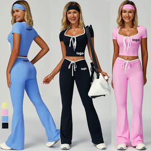 Nuevo Diseño de Conjunto Deportivo de Dos Piezas para Mujer, con Cierre, Manga Larga y Bolsillos, Shorts de Gimnasio y Yoga - Product Image 3