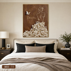 Peinture florale sur toile en soie pour femme, design unique, art mural floral, peinture abstraite artisanale de qualité supérieure, peinture sur toile personnalisée, fabriquée au Vietnam, HALO - Product Image 2