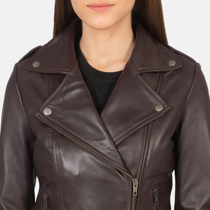 Chaqueta de Cuero: Chaqueta de Mujer de Piel de Oveja con Cuello en V, Resistente al Viento e Impermeable, Gruesa, para Otoño/Invierno/Primavera, de Alta Calidad, para Motocicleta - Product Image 6