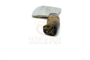 Couteau à découper en acier carbone fait main, lame martelée, couteau de boucher/chef avec étui en cuir, couteau de cuisine extérieur pour couper la viande, OEM - Product Image 2