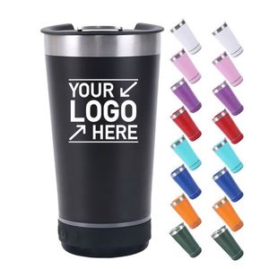 Custom Logo 16Oz Stainless Steel Double Wall Vacuum Tumbler Travel Camping Music Beer Cup <b>Insulated</b> Speaker <b>Mug</b> - Product Image 1