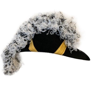 Chapeau de Chevalier Templier Grand Commandant, mélange blanc et noir, plumes, excellente finition - Product Image 6