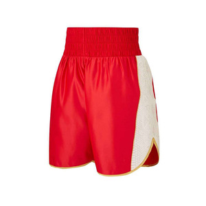 Pantalones Cortos de Boxeo Rojos para Hombre, Diseño Color Block, Secado Rápido, Transpirables, para Artes Marciales, Corte Holgado para Adultos - Product Image 1