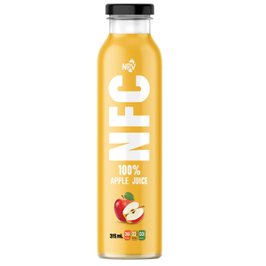 ขวดแก้วน้ำผลไม้ NFC 100% พร้อมฝาเกลียวและพิมพ์สกรีน บรรจุภัณฑ์เครื่องดื่มสด 315 มล. - Product Image 1