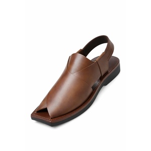 New Design LEATHER STUDIO Peshawari Chappal Sandals Cow Leather Handmade Lightweight Peep Toe Buckle Strap All Seasons Wholesale - Product Image 5