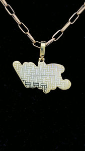 925 Mossanite de plata esterlina colgante hecho a medida VVS Moissanite colgante Iced Out Diamond nombre colgante - Product Image 2