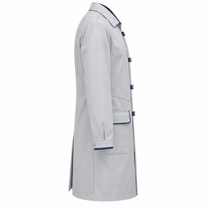 Blouse Médicale Gris Pâle Marine à Boutons-Pression, Uniforme de Laboratoire Personnalisé, Vente en Gros, Tenue de Travail Unisexe pour Professionnels de Santé, Idéale pour Cliniques et Équipes - Product Image 3