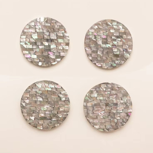Luxury Mother of Pearl <b>Coasters</b> Triangle Inlay Mop <b>Coaster</b> Set with Handcrafted <b>table</b> decoration mats & pads handmade collection - Product Image 1