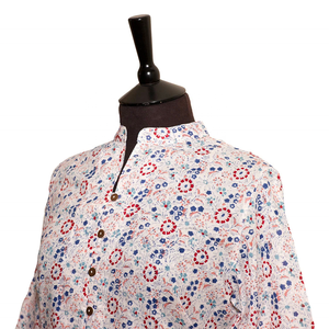 Elegante Kurti Corto de Algodón con Estampado Floral, Cuello Mao y Placket Frontal Clásico con Botones, Diseñado con Tela Transpirable - Product Image 2