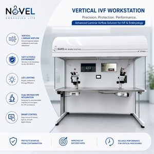 Poste de travail vertical pour laboratoire d'IVF, système de flux laminaire à air propre ISO Classe 5 |   Équipement de laboratoire d'embryologie pour les hôpitaux - Product Image 5