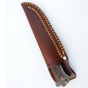Cuchillo de Acero de Damasco Personalizado, Cuchillo Bowie de Caza con Mango de Cuerno, Hoja Fija para Supervivencia al Aire Libre - Product Image 6