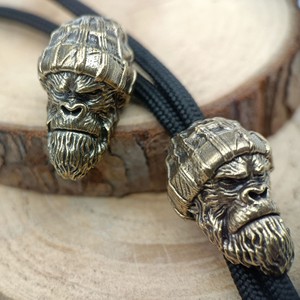 Perles de couteau en laiton modèle Gorilla, accessoires pour bracelets faits main DIY en paracorde, pour activités de plein air et cordes de parapluie - Product Image 3