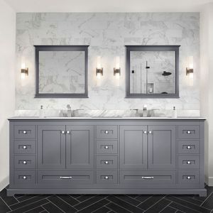 Grigio scuro 84 pollici. L X 22 Pollici Mobile Bagno Doppio con Top in Marmo di Carrara - Product Image 2