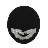 Casquette de fatigue Sir Knight Chevaliers Templiers avec broderie main argentée et croix rouge du Chevalier, noire, vente en gros