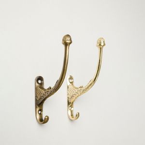 Heavy Duty Brass Wall <b>Hooks</b> Durable Decorative Rack For Bags Coats <b>Towels</b> Kitchen Bathroom Bedroom Organization Accessories - Product Image 1