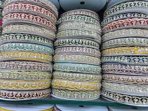 Garment Accessories Colored Ethnic Clothes Material Sewing GUIPURE Lace Trims Metallic Upholstery <b>Webbing</b> Ribbon Lace Embroidery - Product Image 5