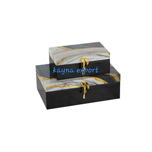 Caja de madera de diseño decorativo de lujo, mango de pata de metal con plataforma dorada, caja de regalo de la mejor calidad, proveedor al por mayor - Product Image 1