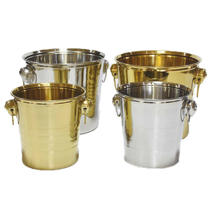 Elegante Cubitera de Acero Inoxidable con Asa, Enfriador Portátil para Vino, Champán y Cerveza, Cubitera para Hotel - Product Image 1