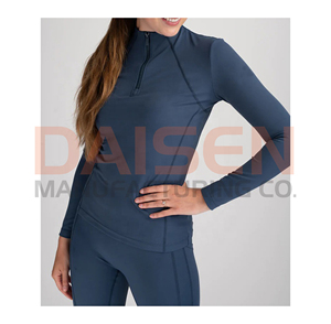 Female Horse Riding Training Shirt Breathable <b>Long</b> <b>Sleeve</b> Stretch Fabric Designed for Performance and Movement - Product Image 2