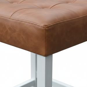 Ensemble de 2 tabourets de bar et de comptoir en cuir PU, ensemble de tabourets capitonnés en cuir PU, ensemble de tabourets rembourrés en PU avec structure en bois massif, hauteur bar et comptoir - Product Image 5