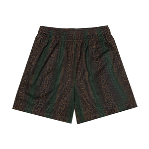 Shorts en maille pour hommes de qualité supérieure, taille élastique personnalisée, confortables, motif uni sublimé, imperméables, coupe-vent, grande taille, respirants - Product Image 1