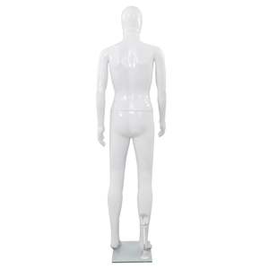 Maniquí Masculino Blanco Brillante con Cuerpo Completo y Base de Vidrio de 72.8 Pulgadas - Product Image 4