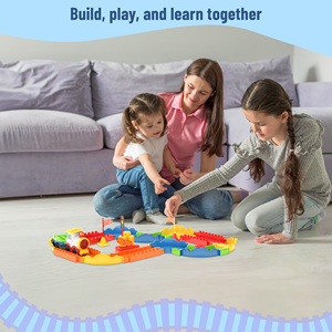 Mirana Ensemble de train jouet en blocs ABS, thème transport, coloré, avec plusieurs configurations de rails et divers modes sonores (53 pièces) - Product Image 4