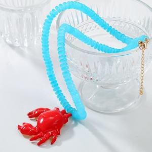 Collier de perles irrégulières en résine faites à la main, multicolores, bijoux de mode, artisanat moulé, pour femmes et filles - Meilleures ventes - Product Image 3
