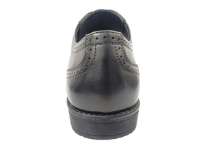 Chaussures habillées formelles pour hommes en PU noir, à bout fermé, à lacets, avec coussin d'air, antidérapantes, semelle extérieure en caoutchouc, pour le bureau et la carrière, toutes saisons - Product Image 1